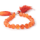 9mm Carnelian Faceted Coin Beads 7 inch 18 pieces - Beadsofcambay.com