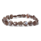 9mm Chocolate Brown Moonstone faceted coin beads 8 inch 23 pieces - Beadsofcambay.com