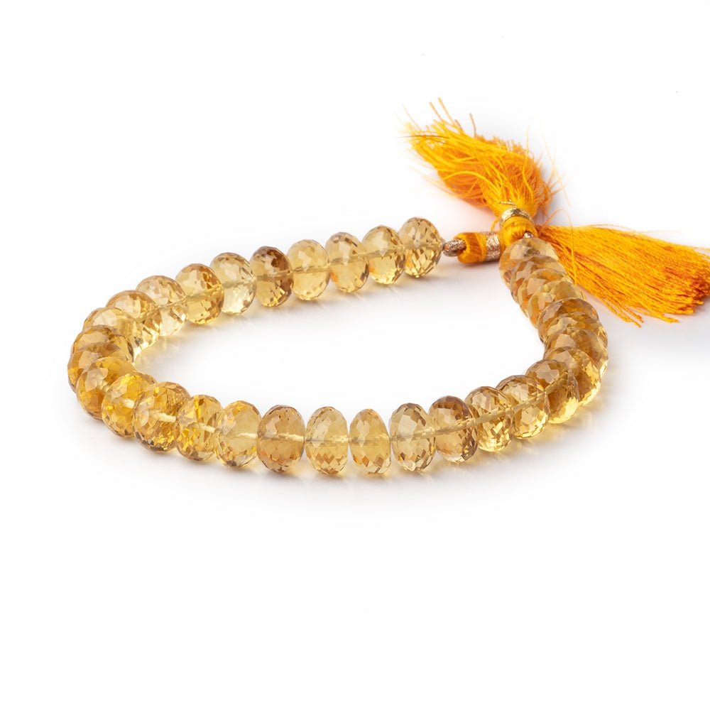 9mm Citrine Faceted Rondelle Beads 8 inch 33 pieces - Beadsofcambay.com