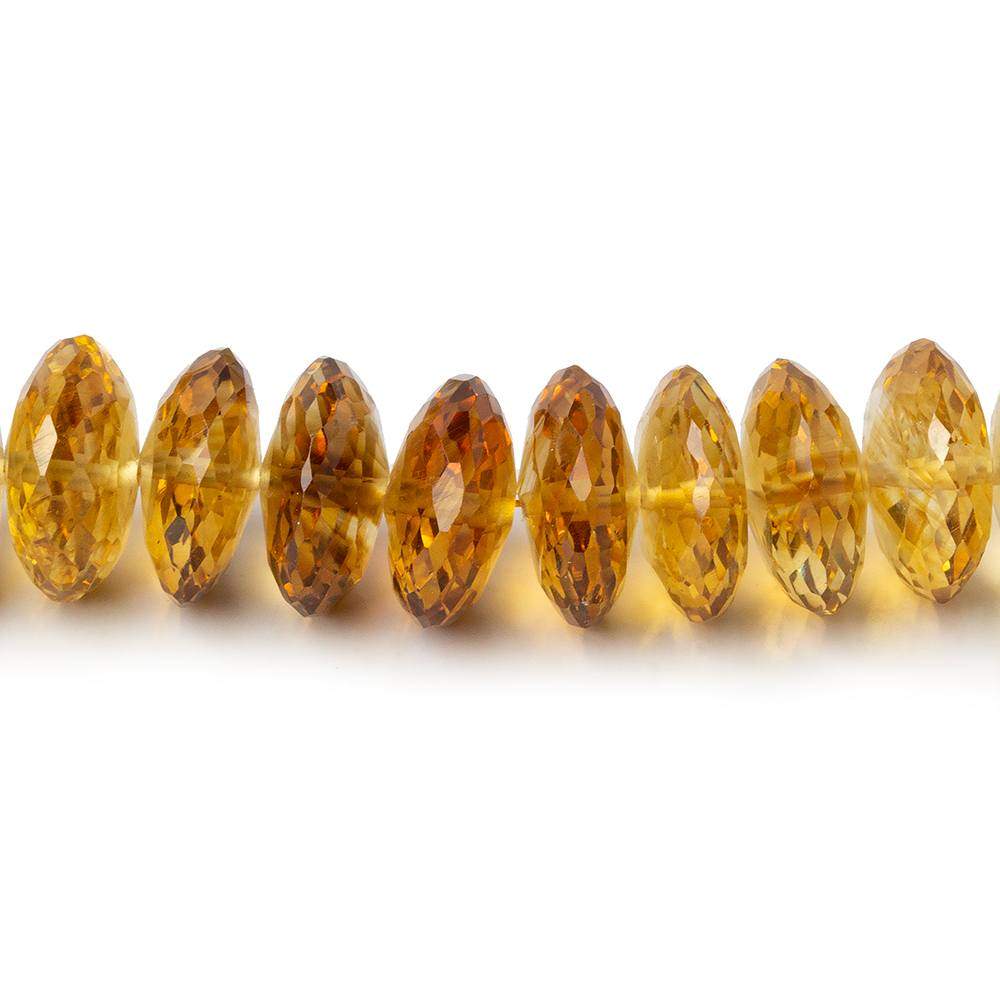 10mm Shaded Citrine German Faceted Rondelle Beads 16 inch 90 pieces - Beadsofcambay.com