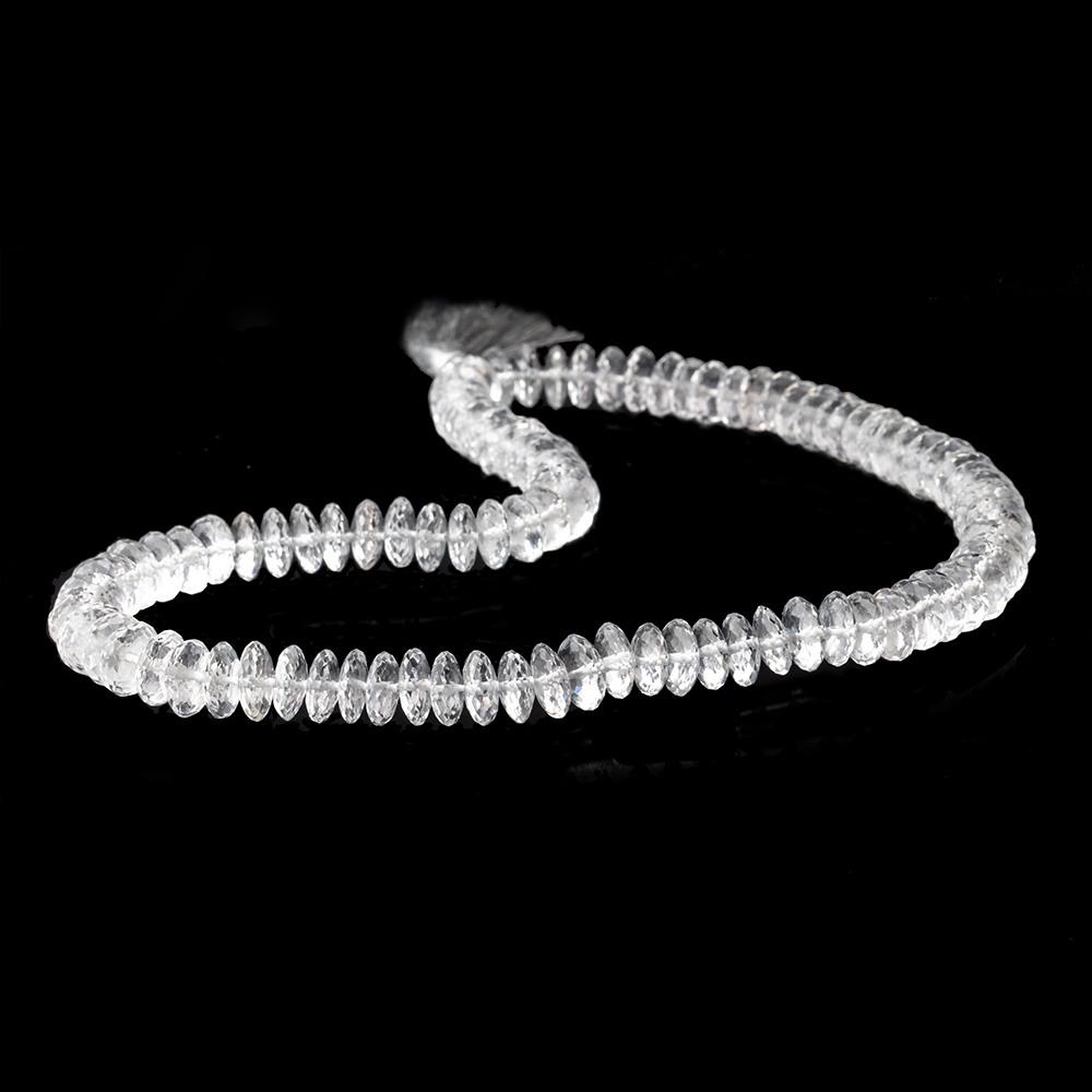 9mm Crystal Quartz German Faceted Rondelle Beads 16 inch 99 pieces - Beadsofcambay.com