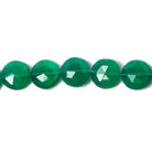 9mm Green Onyx faceted coin beads 8 inch 23 pieces - Beadsofcambay.com