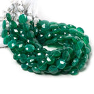 9mm Green Onyx faceted coin beads 8 inch 23 pieces - Beadsofcambay.com