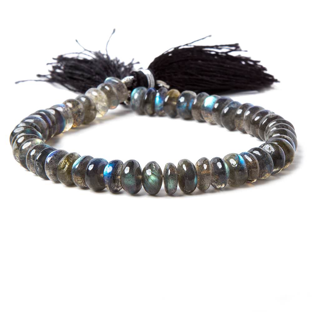 9mm Labradorite Beads Plain Rondelle Beads 8 inch 55 pieces - Beadsofcambay.com