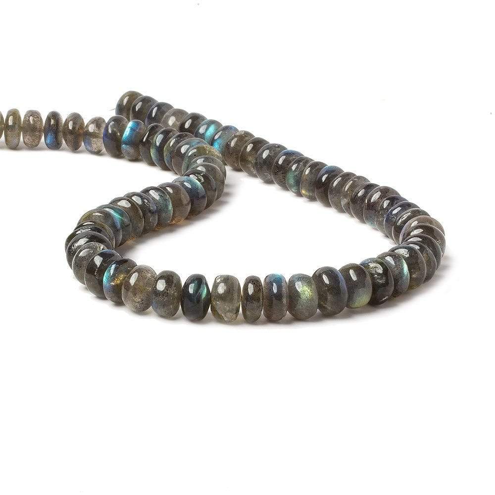 9mm Labradorite plain rondelle beads 14 inch 67 pieces - Beadsofcambay.com