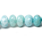 9mm Larimar faceted rondelle beads 13.5 inch 52 pieces - Beadsofcambay.com