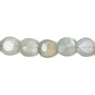 9mm Light Grey Moonstone faceted coin beads 8 inch 23 pieces - Beadsofcambay.com