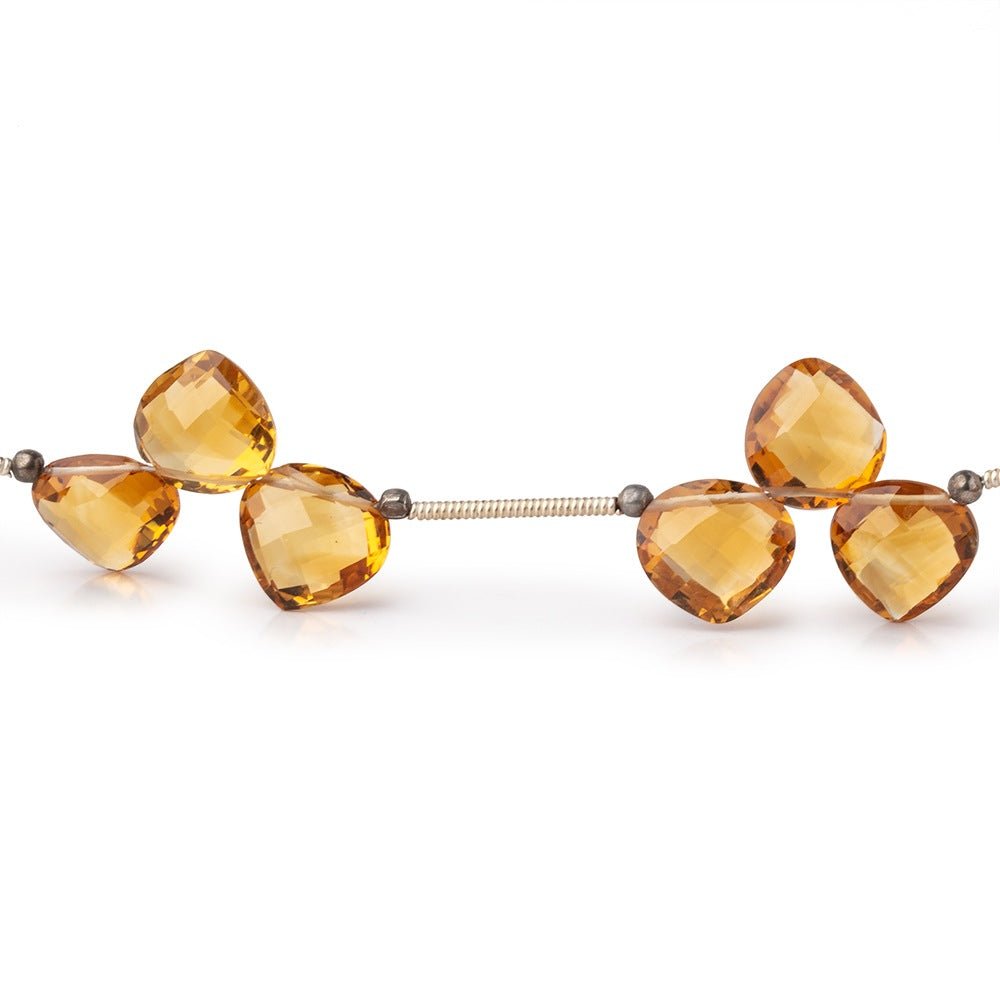 9mm Madeira Citrine Shoulder Drill Faceted Heart Beads 7 inch 15 pieces AAA - Beadsofcambay.com