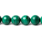 9mm Malachite Plain Rounds 16 inch 45 beads AA - Beadsofcambay.com