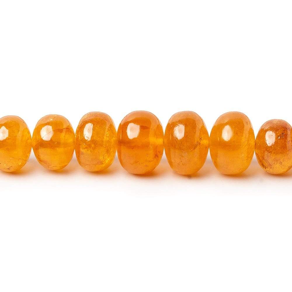 9mm Mandarin Garnet Plain Rondelle Beads 15 inch 78 beads AA Grade - Beadsofcambay.com
