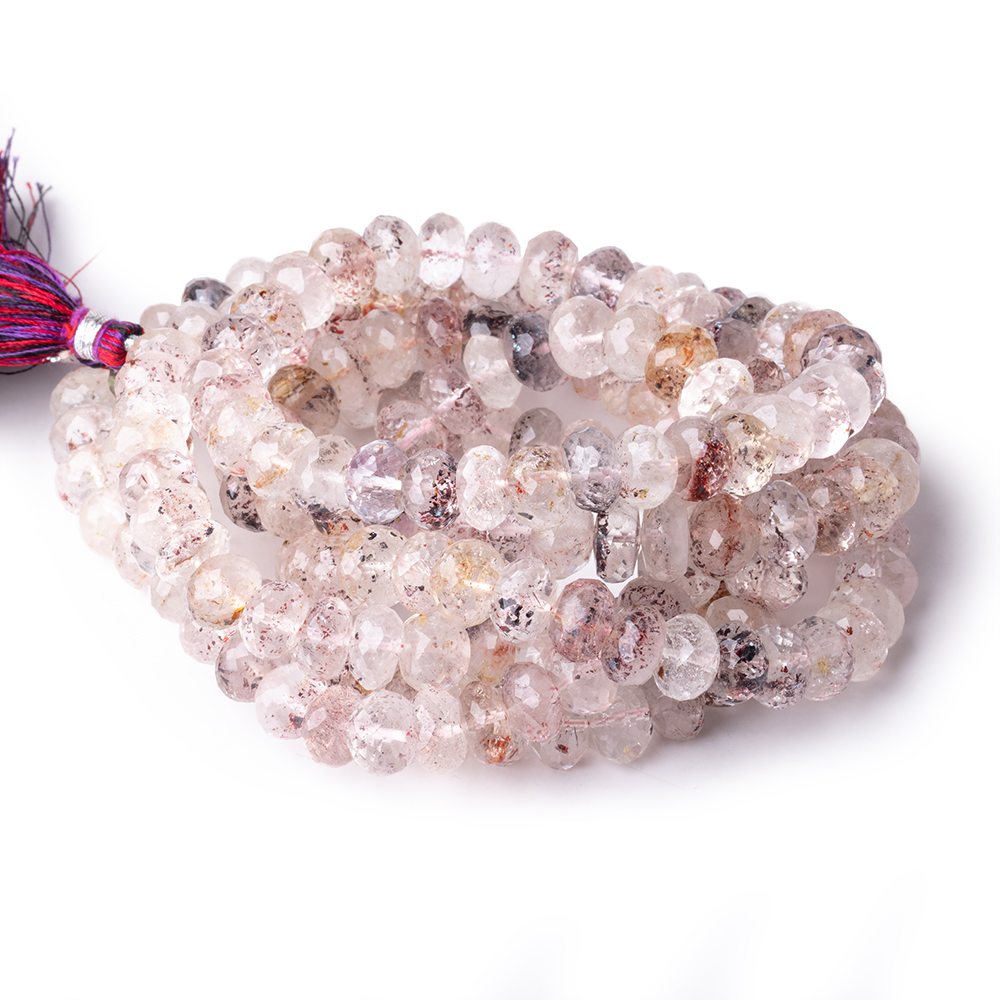 9mm Moss Amethyst Faceted Rondelle Beads 15 inch 68 pieces - Beadsofcambay.com