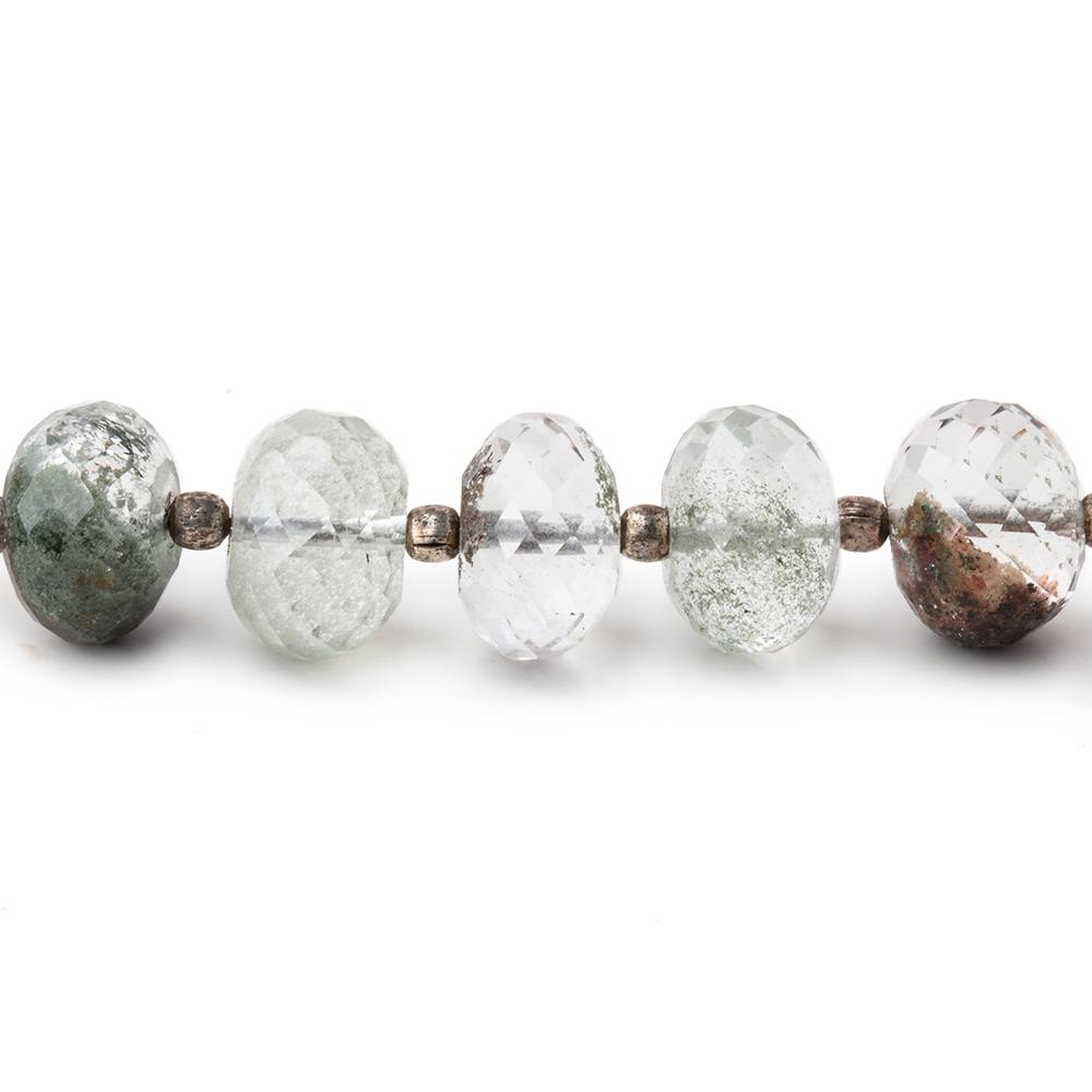 9mm Moss Quartz Faceted Rondelle Beads 8 inch 25 pieces - Beadsofcambay.com