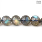 9mm Multi Color flash Labradorite plain rounds 15 inch 50 beads A - Beadsofcambay.com