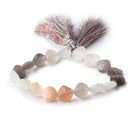 9mm Multi Color Moonstone Faceted Pillow Beads 8 inch 18 pieces AA - Beadsofcambay.com