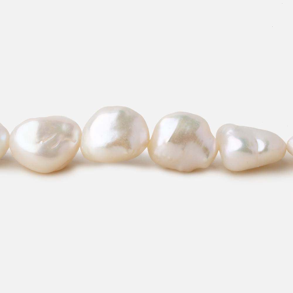 9mm Off White Keshi straight drilled freshwater pearls 16 inch 32 pieces A grade - Beadsofcambay.com