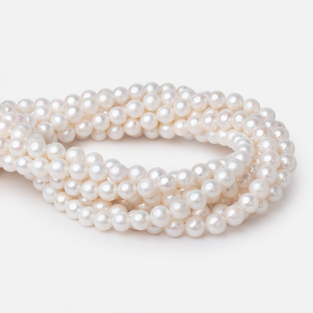 9mm Off White Off Round Freshwater Pearls 15.5 inch 47 Beads - Beadsofcambay.com