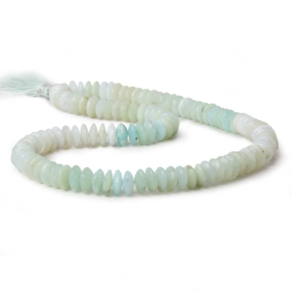 9mm Pale Blue Peruvian Opal German Faceted Rondelle Beads 16 inch 111 pieces A - Beadsofcambay.com