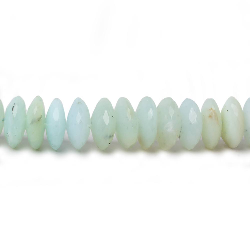 9mm Pale Blue Peruvian Opal German Faceted Rondelle Beads 16 inch 111 pieces A - Beadsofcambay.com