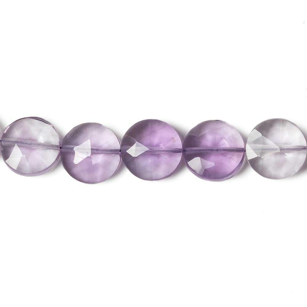 9mm Pink Amethyst faceted coin beads 8 inch 23 pieces - Beadsofcambay.com