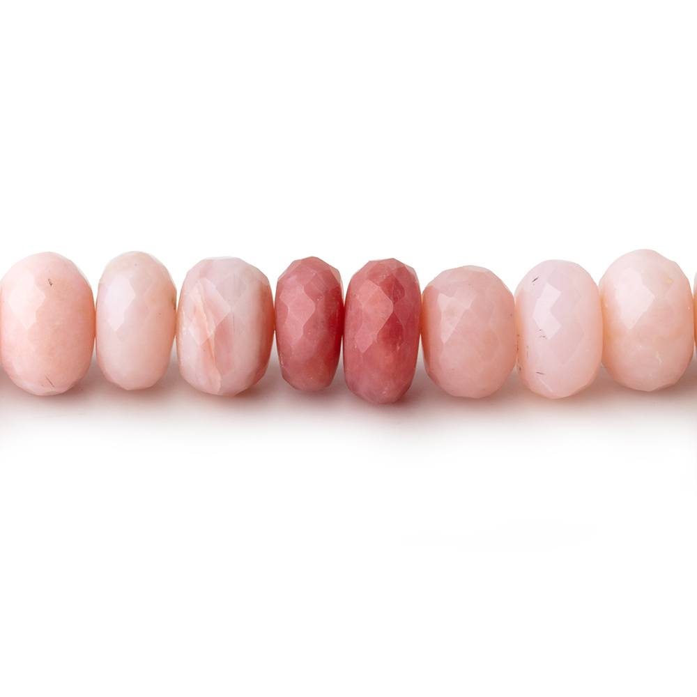 9mm Pink Peruvian Opal Faceted Rondelle Beads 15 inch 70 pieces AA - Beadsofcambay.com