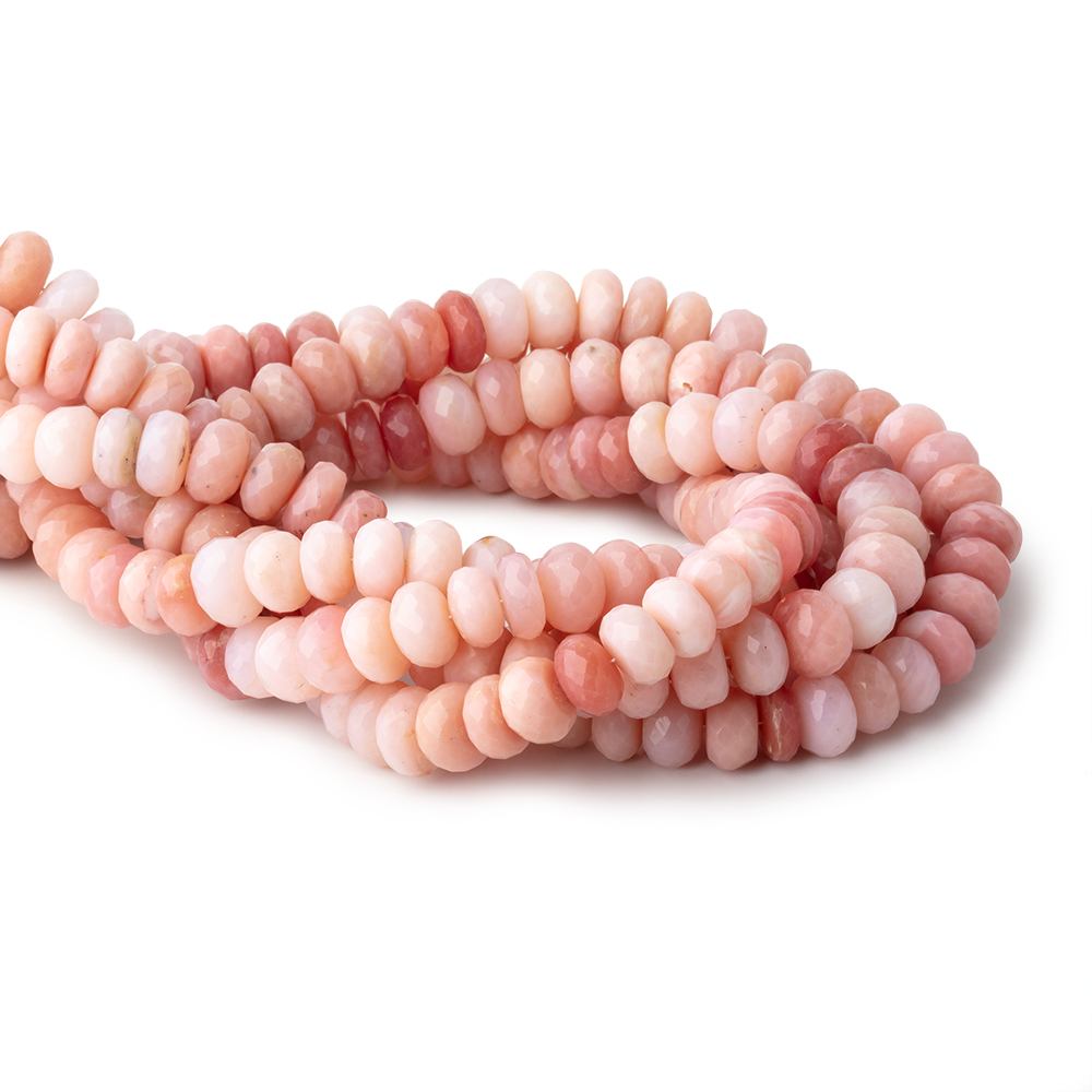 9mm Pink Peruvian Opal Faceted Rondelle Beads 15 inch 70 pieces AA - Beadsofcambay.com