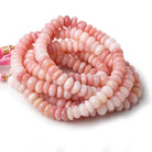 9mm Pink Peruvian Opal Plain Rondelle Beads 16 inches 85 pcs - Beadsofcambay.com