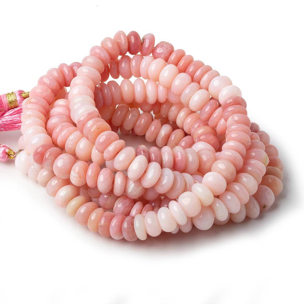 9mm Pink Peruvian Opal Plain Rondelle Beads 16 inches 85 pcs - Beadsofcambay.com