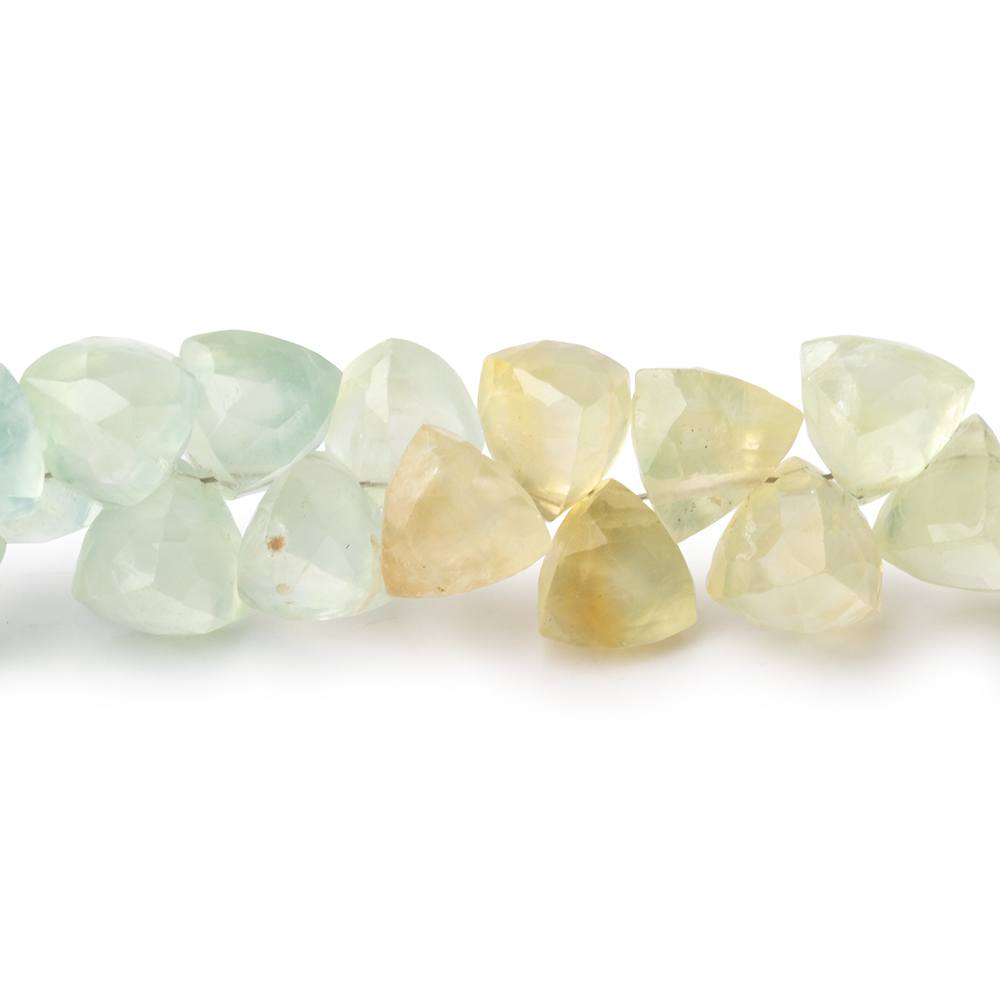 9mm Prehnite Beads Top Drill Trillion Beads 8 inch 50 pieces - Beadsofcambay.com