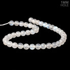 9mm Rainbow Moonstone Plain Round Beads 15 inch 42 pieces 1mm Hole - Beadsofcambay.com