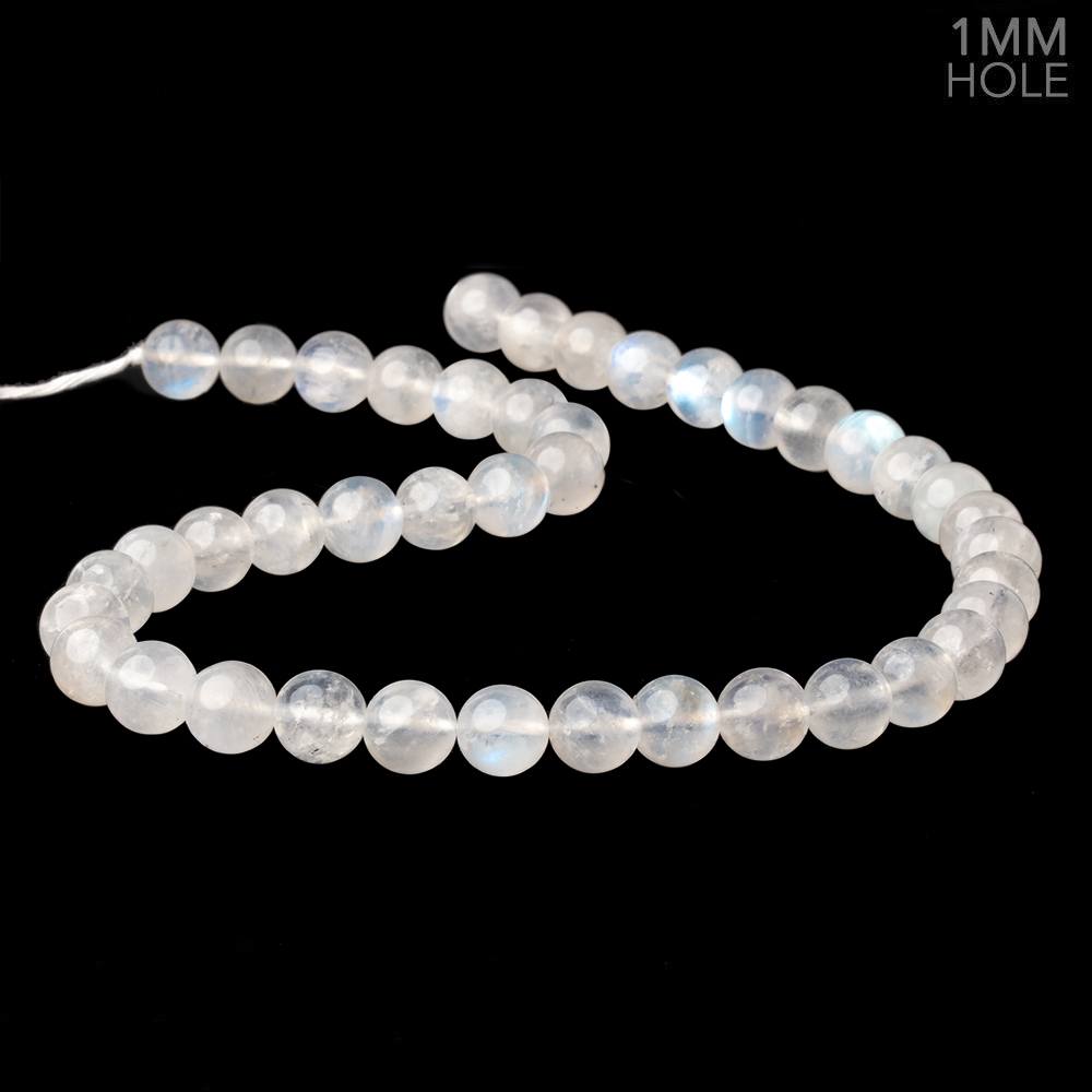 9mm Rainbow Moonstone Plain Round Beads 15 inch 42 pieces 1mm Hole - Beadsofcambay.com