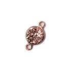 9mm Rose Gold Bezel Metallic Rose Drusy Coin Connector 1 piece - Beadsofcambay.com