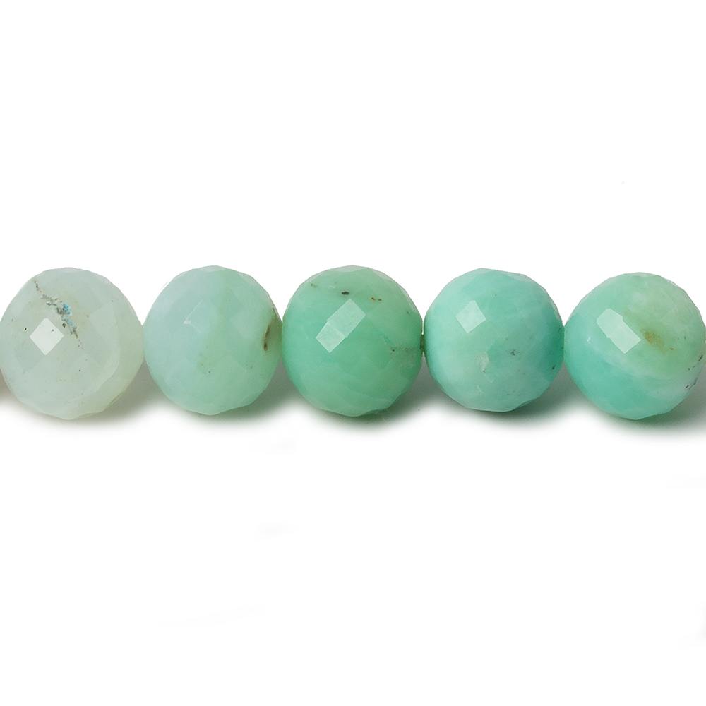 9mm Shaded Blue Perivian Opal faceted round beads 14 inch 39 pieces - Beadsofcambay.com