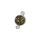 9mm Silver .925 Bezel Metallic Bronze Drusy Coin Connector 1 piece - Beadsofcambay.com