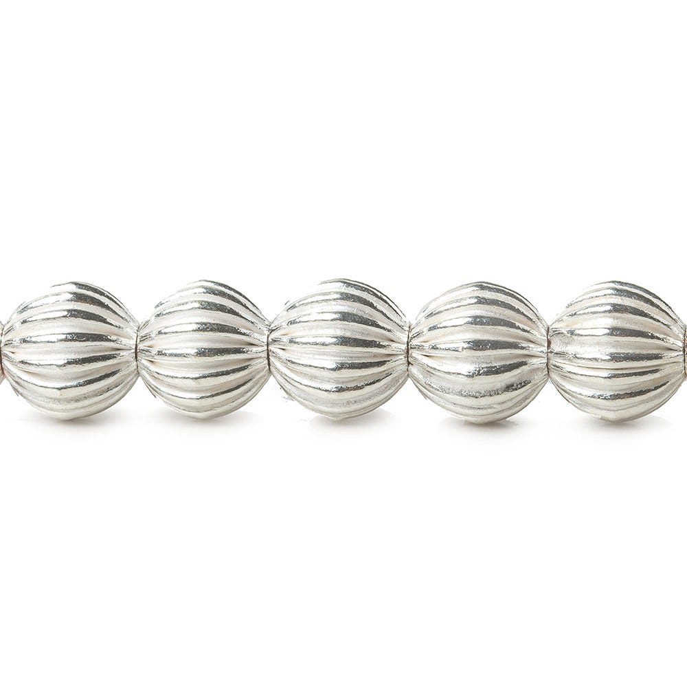 9mm Sterling Silver Plated Copper Roval Corrugated 8 inch 23 pcs - Beadsofcambay.com