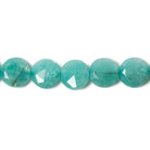 9mm Teal Amazonite faceted coin beads 8 inch 23 pieces - Beadsofcambay.com