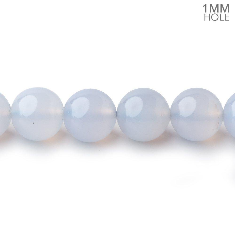 9mm Turkish Blue Chalcedony Plain Round Beads 15.5 inch 43 pieces - Beadsofcambay.com