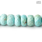 9mm Turquoise Large Hole Faceted Rondelle Beads 16 inch 76 pieces - Beadsofcambay.com