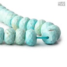 9mm Turquoise Large Hole Faceted Rondelle Beads 16 inch 76 pieces - Beadsofcambay.com