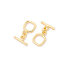 9mm Vermeil Toggle Rounded Square Design 1 piece - Beadsofcambay.com