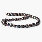 9mm Very Dark Peacock Button Freshwater Pearls 16 inch 45 pieces - Beadsofcambay.com