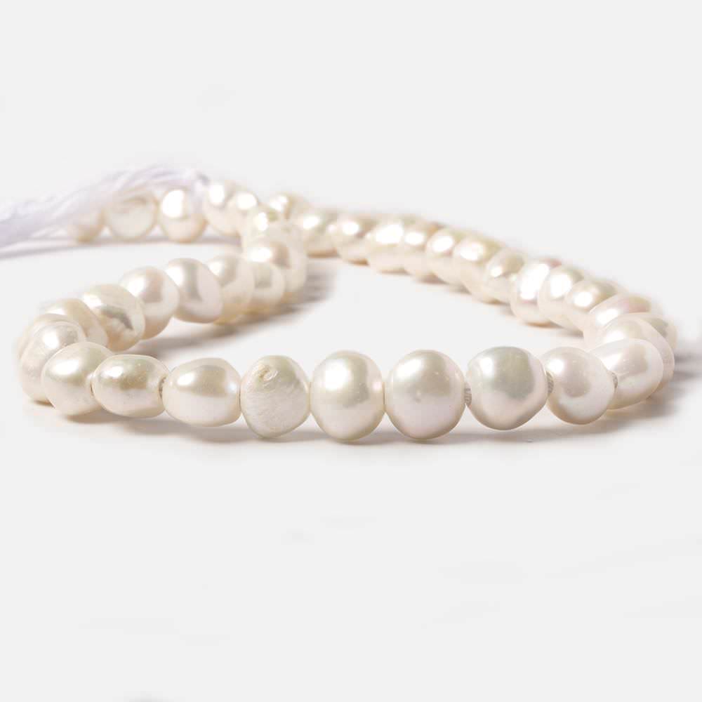 9x10-10x11mm Off White Baroque Large Hole Pearls 15 inch 40 pcs - Beadsofcambay.com
