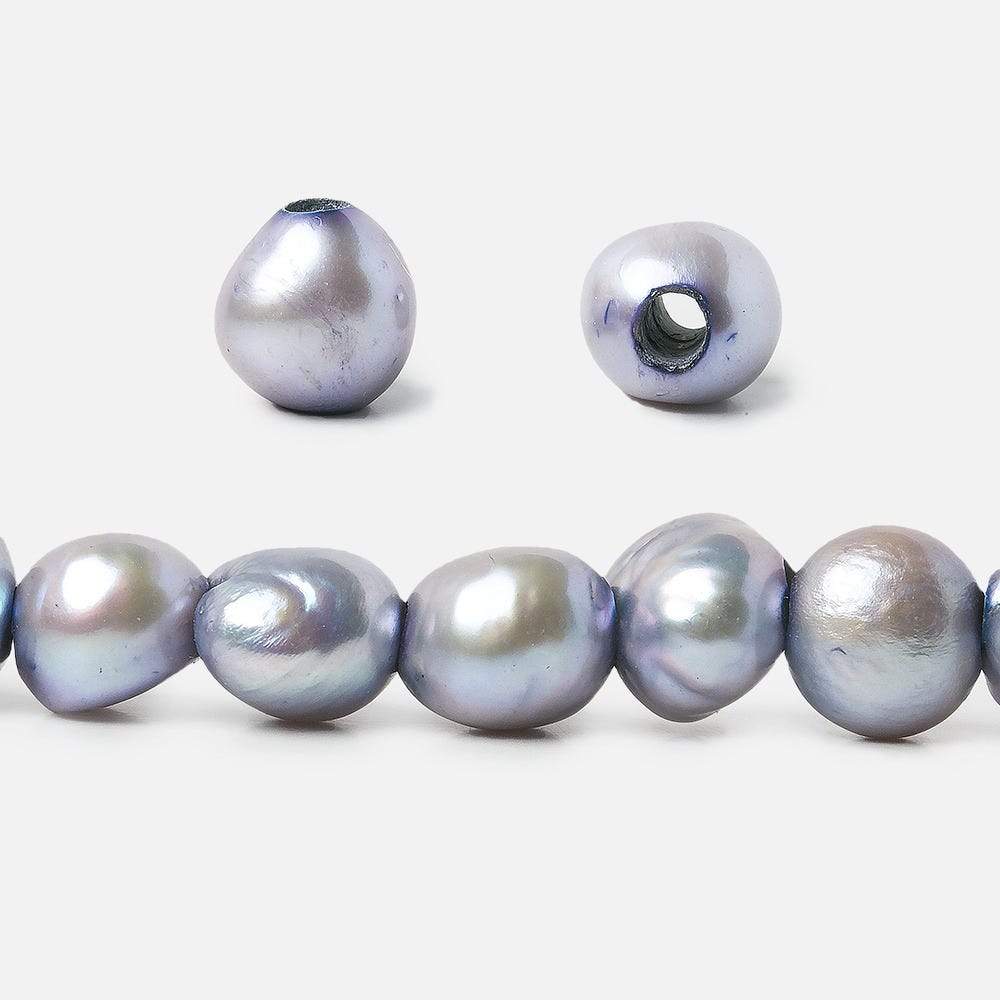 9x10-10x12mm Silver Violet Baroque 2.5mm large hole Pearl - Beadsofcambay.com