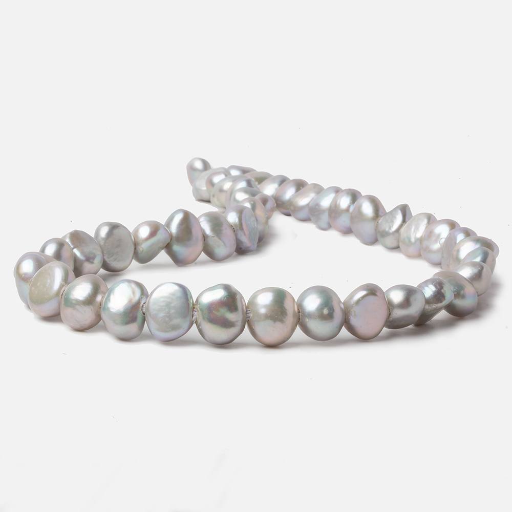 9x10-12x9mm Rose Silver Baroque 2.5mm large hole Freshwater Pearl 15 in 43 pcs - Beadsofcambay.com