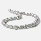 9x10mm Steel Silver Baroque large hole Freshwater Pearls 16 inch 36 pieces - Beadsofcambay.com