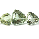 9x10x10mm-18x17x17mm Prasiolite Straight Drilled Faceted Trillion Beads, AAA Grade, 37 pieces - Beadsofcambay.com