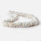 9x11-12x16mm Silvery White Center Drilled Keshi Freshwater Pearls 16 inch 84 pieces AAA - Beadsofcambay.com