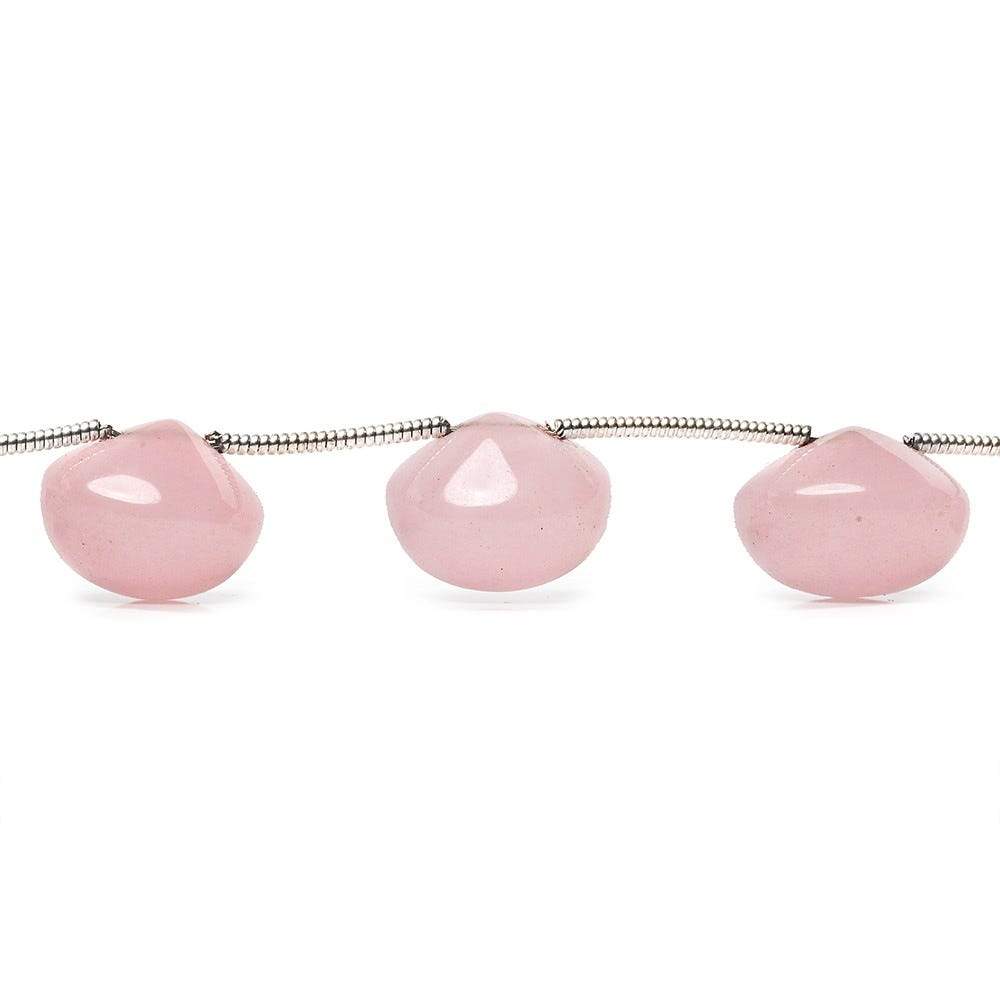 9x11-9x13mm Petal Pink Chalcedony Plain Candy Kiss 8 inch 11 beads - Beadsofcambay.com