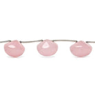 9x11-9x13mm Petal Pink Chalcedony Plain Candy Kiss 8 inch 11 beads - Beadsofcambay.com