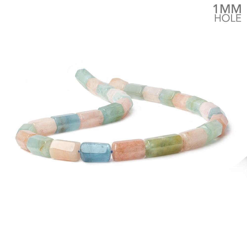 9x11-9x14mm Multi Beryl Hexagon Tubes 16 inch 32 large hole beads AA - Beadsofcambay.com