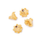 9x11mm 22kt Plated Copper Fluted Leaf Cone Set of 4 Beads - Beadsofcambay.com